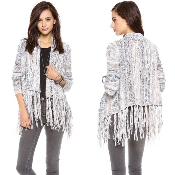 Free People Sweaters - Free People Fringe Alpaca Wool Blend Knit Cardigan